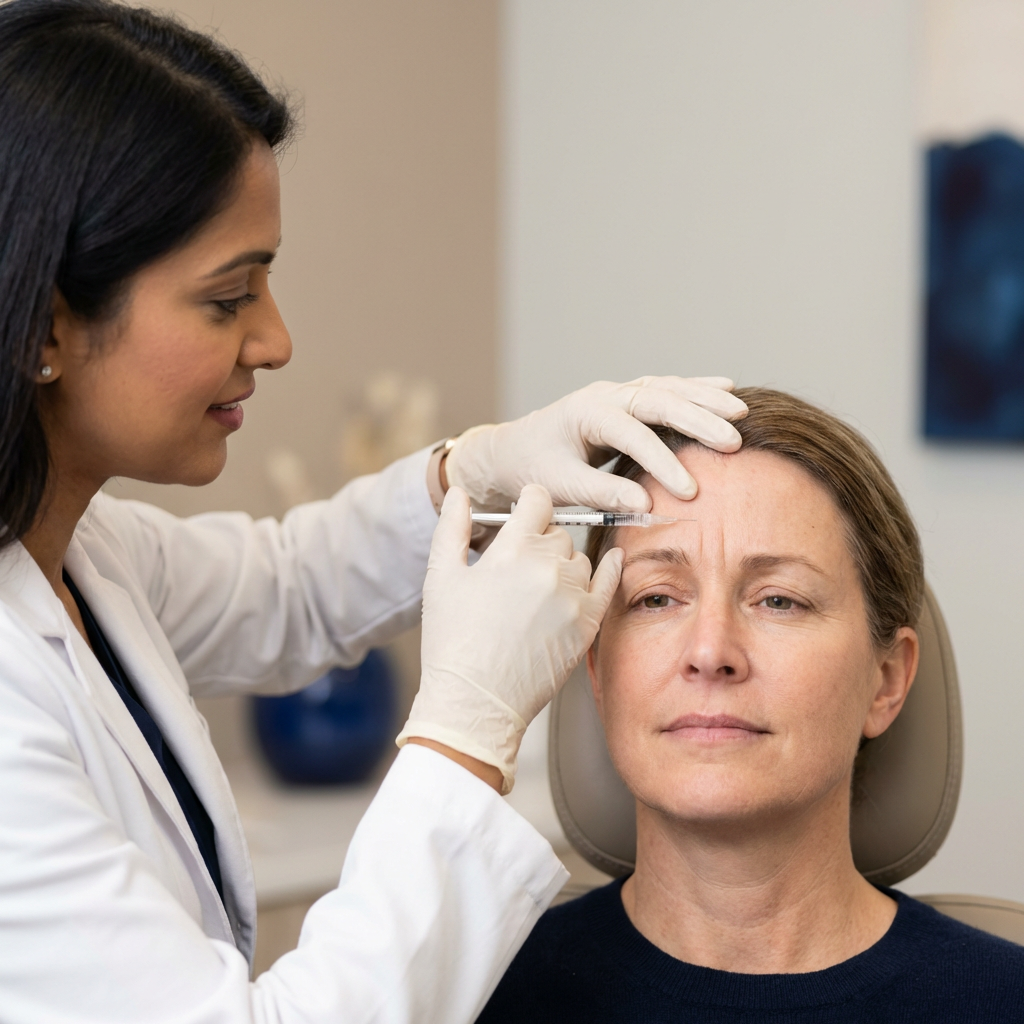 Glabella frown lines treatment